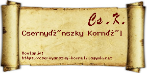 Csernyánszky Kornél névjegykártya