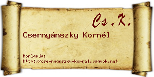 Csernyánszky Kornél névjegykártya