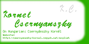 kornel csernyanszky business card