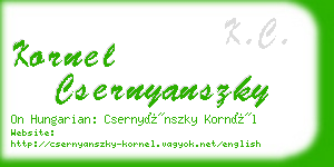 kornel csernyanszky business card